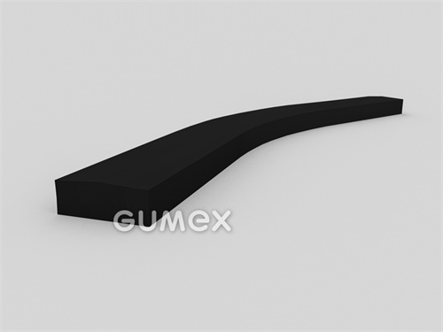Rechteckiges Silikonprofil, 3x50mm, 40°ShA, ISO 3302-1 E2, -60°C/+180°C, schwarz, 